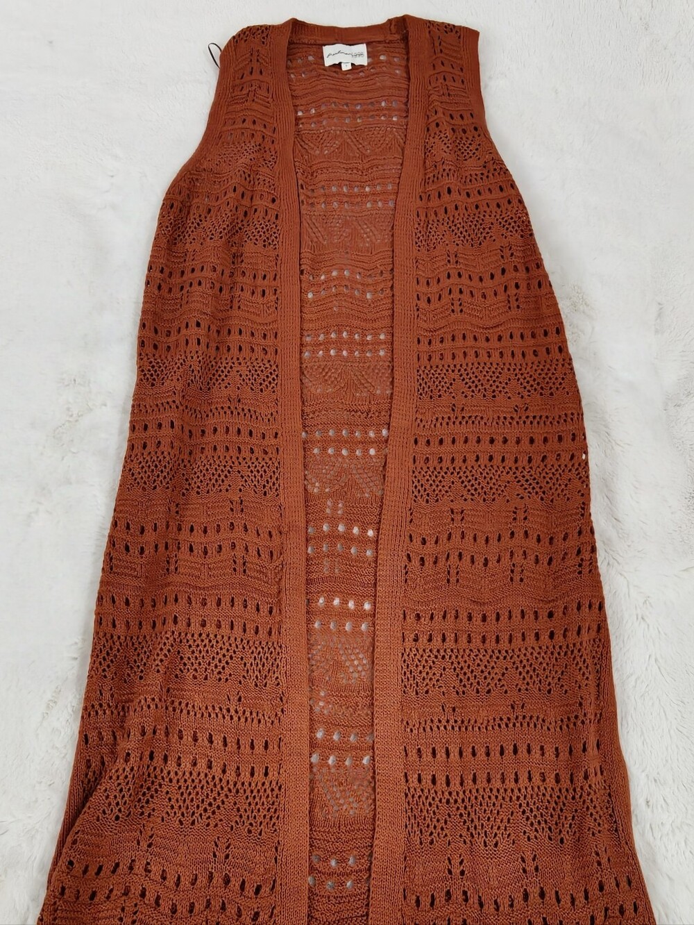 Women's long knit vest cardigan